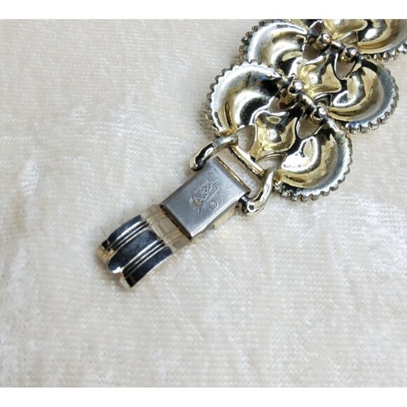 vintage coro silver tone shell design link bracelet - Picture 10 of 14